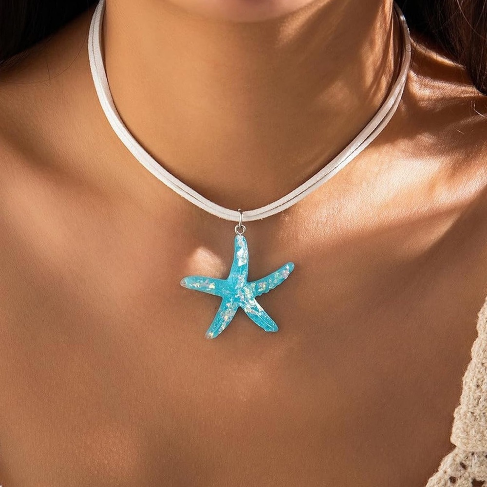 Blue Starfish Pendant Necklace